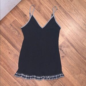 Victoria's Secret Black and Navy Plaid Top